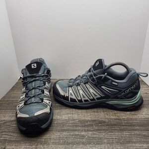 Salomon Women’s Grey Teal Athletic Trail Shoes